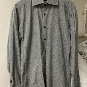 Stone Rose Black and White Patterned Button-Down Shirt